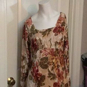 Nostalgia Vintage Velvet Floral Long Dress